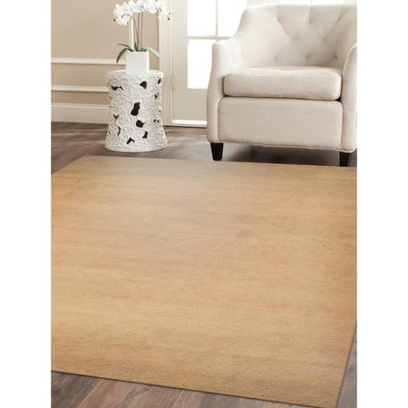 GLITZY RUGS 6 x 9 ft. Hand Knotted Gabbeh Wool Solid Rectangle Area RugBeige UBSL00111L0001A11